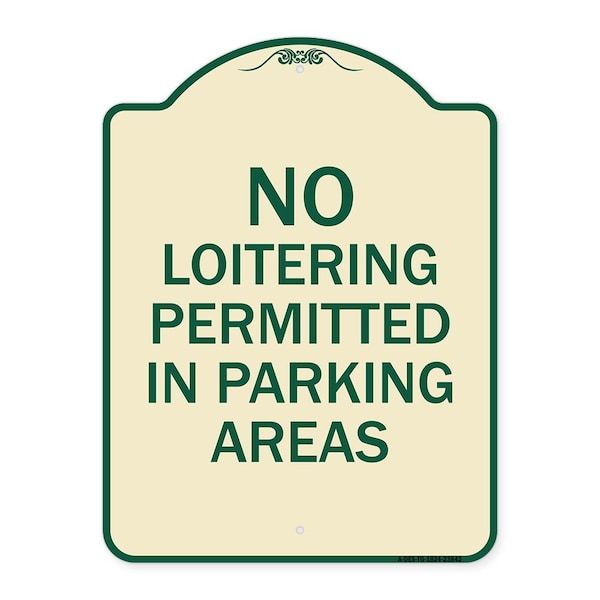 Signmission No Loitering Permitted in Parking Areas Heavy-Gauge Aluminum Sign, 24" x 18", TG-1824-23842 A-DES-TG-1824-23842 - main